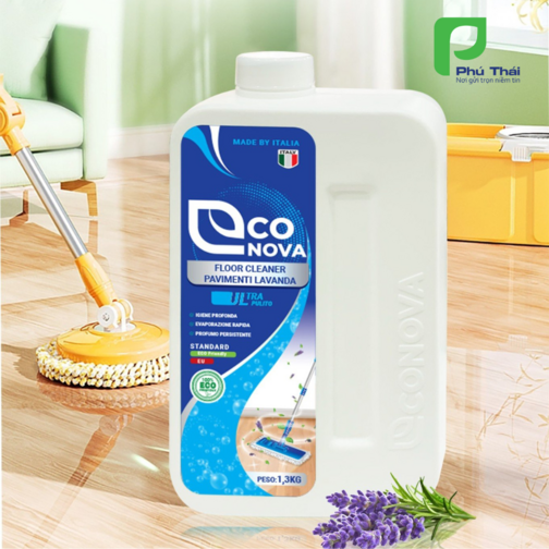 Nước lau sàn oải hương làm sạch mọi bề mặt gạch, gỗ, đá Econova - Floor Cleaner Pavimenti Lavanda 1.3 kg